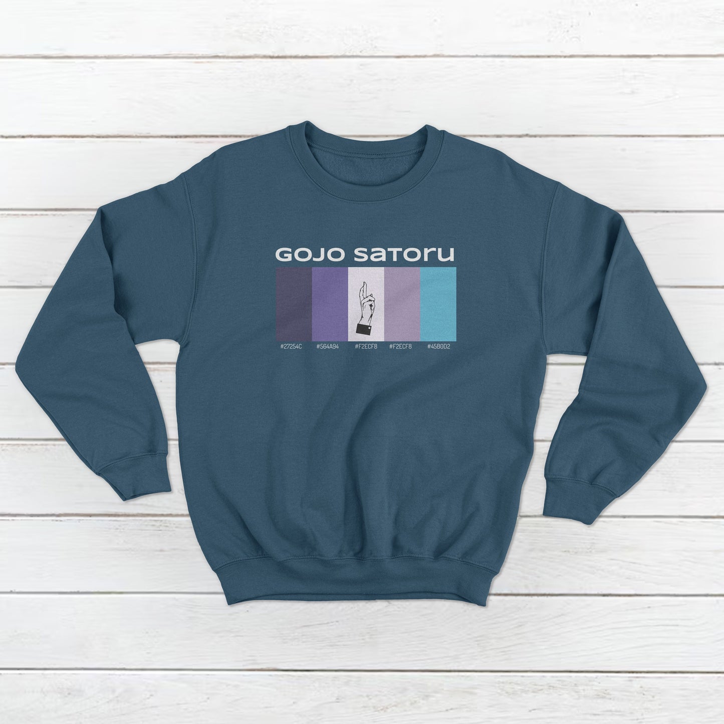 Unisex Gojo Satoru from Jujutsu Kaisen Pallet Design Front and Back Sweatshirts