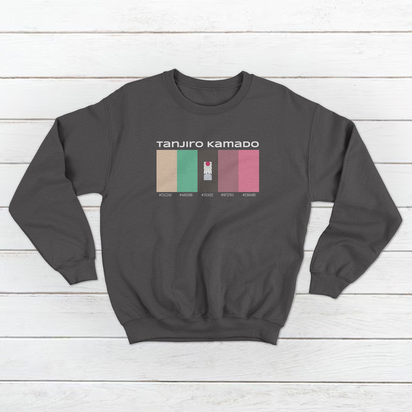 Unisex Tanjiro Kamado from Demon Slayer Pallet Design Front and Back Sweatshirt