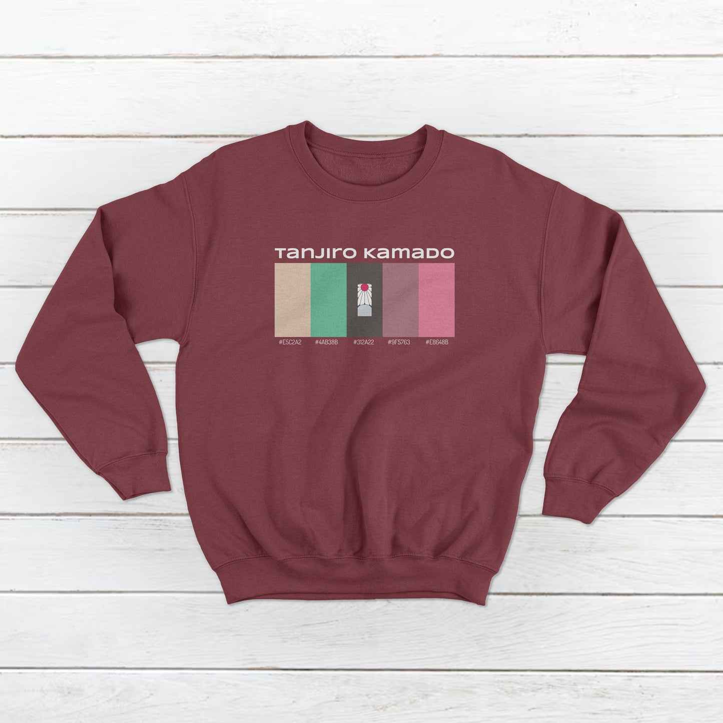 Unisex Tanjiro Kamado from Demon Slayer Pallet Design Front and Back Sweatshirt