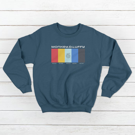 Unisex Monkey D Luffy from One Piece Pallet Design Front and Back Sweatshirt