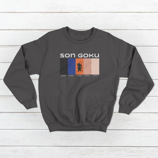 Unisex Son Goku from Dragon Ball Z Pallet Design Front and Back Sweatshirt