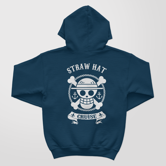 Strawhat Jolly Roger from One Piece Back Design Hoodie