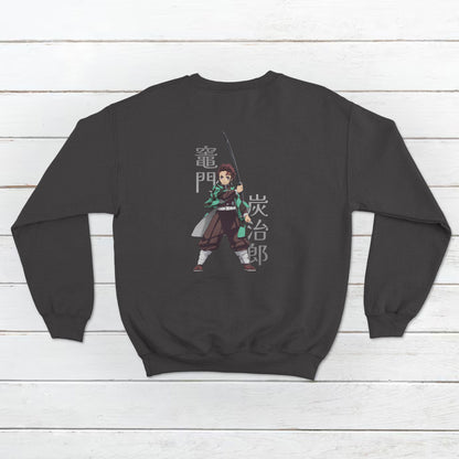 Unisex Tanjiro Kamado from Demon Slayer Pallet Design Front and Back Sweatshirt