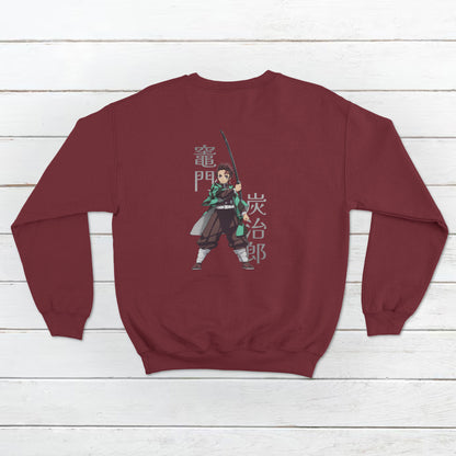 Unisex Tanjiro Kamado from Demon Slayer Pallet Design Front and Back Sweatshirt