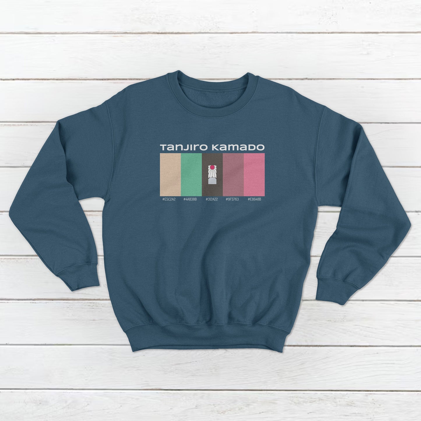 Unisex Tanjiro Kamado from Demon Slayer Pallet Design Front and Back Sweatshirt