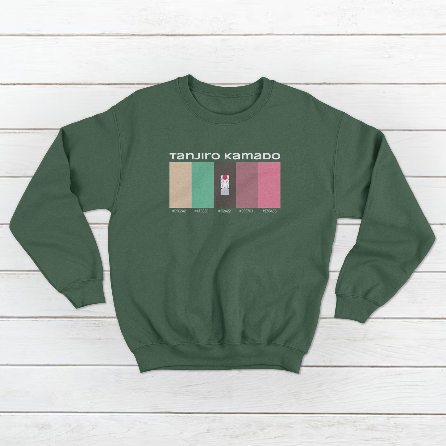 Unisex Tanjiro Kamado from Demon Slayer Pallet Design Front and Back Sweatshirt