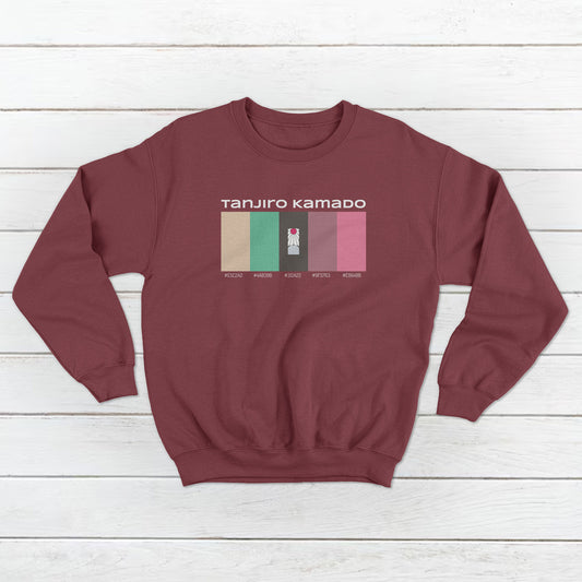 Unisex Tanjiro Kamado from Demon Slayer Pallet Design Front and Back Sweatshirt
